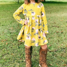 Mustard Floral Lauren Girls Dress