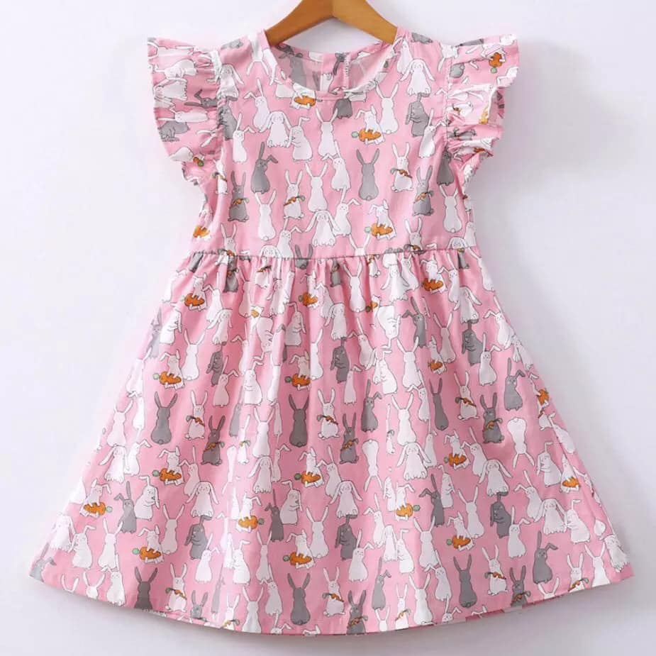 Whimsical Bunny Print Dress