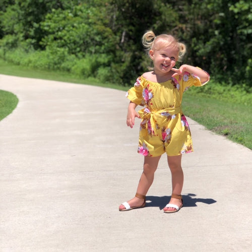 Tropical Drop Shoulder Romper